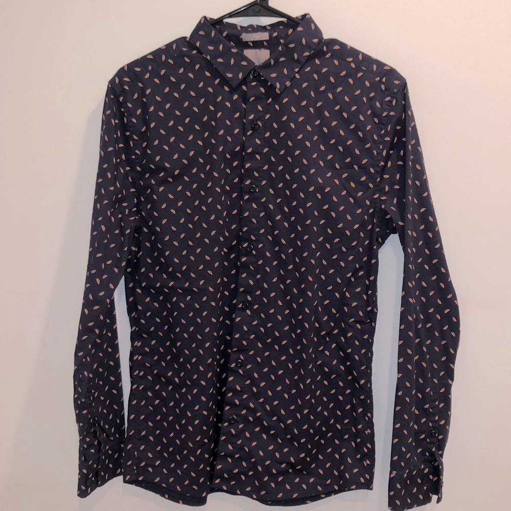 A-Frame Stockholm stretch Poplin shirt. Medium. Navy